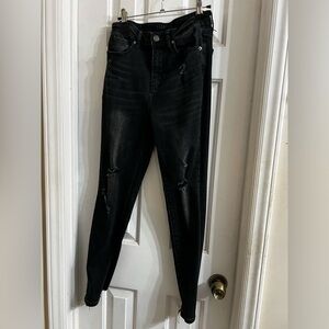 Risen size 3 (26) distressed black skinny jeans.